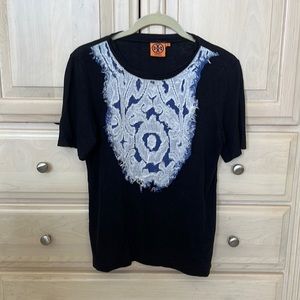 Tory Burch Navy Cotton Tee M